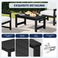 thumbnail image 4 of KINGYES 4 Pieces Outdoor Furniture Set, HDPE All Weather Use Conversation Couch Sets,2 Armchairs & 1 Loveseat & 1 Coffee Table for Patio Backyard, Black Frame with Khaki Cushions, 4 of 10