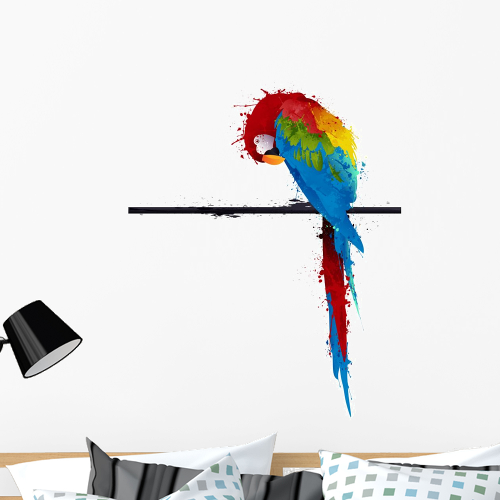 Pappagallo Sticker Vector Parrot Parakeet Graffiti Wall Decal Sticker by Wallmonkeys Vinyl ...