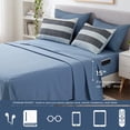 thumbnail image 5 of Regency Heights 7-Piece Comforter Sets, Reversible Striped Comforter Set for Dorm, Lightweight All Season Bedding Set with Pillow Shams,Full, Navy/Blue, 5 of 10