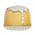 thumbnail image 2 of Haiem White Ice Cream Classic Snapback Cap Flat Bill Hat Baseball Cap Adjustable Size Cotton Dad Hat, 2 of 9
