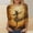 Style39-Brown 3/4 sleeve halloween shirts for women, variant on ersvoioy Halloween Shirts for Women Crewneck 3/4 Sleeve Blouse with Graphic Print Casual Fall Oversized Soft Cotton Blend Comfortable Pullover Brown XXXL