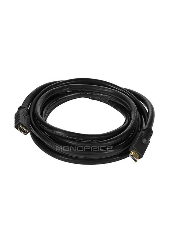 Monoprice 10 ft HDMI Extension Cable - Black Network Cable