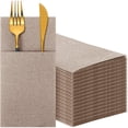 thumbnail image 1 of Cindeer 150 Servilletas Desechables con Textura de Lino y Bolsillo 20x10 cm, 1 of 7
