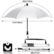 G4Free 46 Inch Large Hiking Umbrella Ultralight UV Silver Reflective Full-size Trekking Backpacking Umbrella