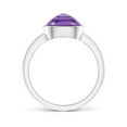 thumbnail image 2 of ANGARA Natural Bezel-Set Cushion 3 ct Amethyst Solitaire Ring in Two Tone in 14K White Gold for Women (Size-9mm) | February Birthstone, Anniversary, Jewelry Gift for Women | Natural Amethyst Ring, 2 of 8