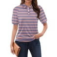 thumbnail image 5 of Outfmvch Women's T-shirts Ombre Tops for Women Tunic T Shirts Striped Shirt Golf Shirts for Woman Women's Golf Clothing Womens Golf Shirt Pink 2XL, 5 of 7