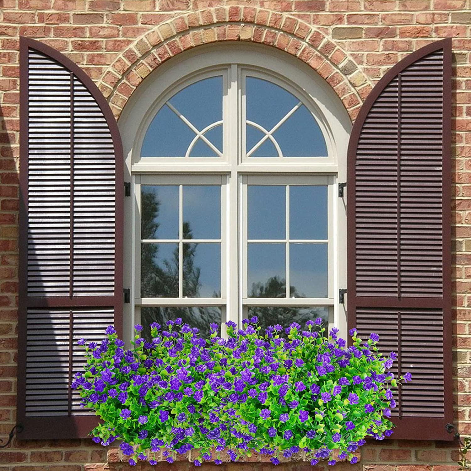 MAMOWEAR Artificial Flowers for Outdoor, 12PCS UV Resistant Fake Flowers for Decoration Indoor, No Fade Faux Plastic Hanging Plants Wedding Farmhouse Garden Porch Window Décor