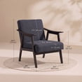 thumbnail image 2 of OMNIBERG Mid-Century Modern Accent Chair, Upholstered Armchair with Solid Wood Frame, Comfort Reading Chair Lounge Chair for Living Room Bedroom Sunroom, Black, 2 of 7