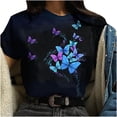 thumbnail image 1 of Blusa suelta de manga corta con cuello redondo y estampado a la moda para mujer Pompotops hfajkhk129075, 1 of 5