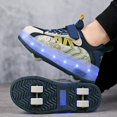 thumbnail image 3 of Yiomxhi Kids Roller Shoes, Boy Girl Sneakers with LED Light Wheels, Become Sport Sneaker for Birthday Christmas Children Gift, Adjustable Roller Skates Suitable for Outdoor School, 3 of 7