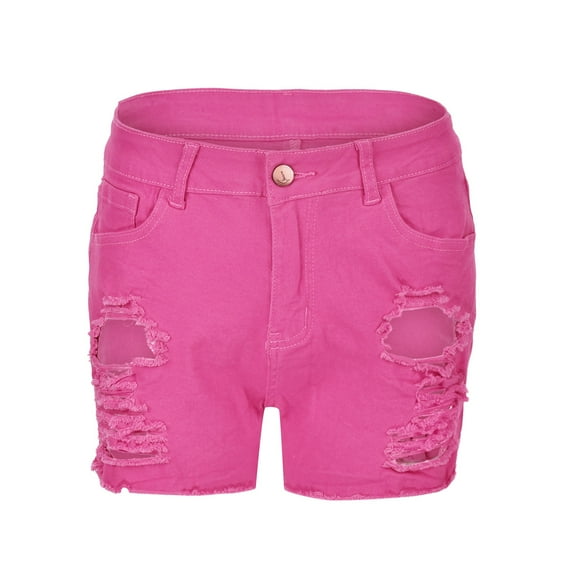 Cathalem Beach Shorts for Women Women's Stretchy Casual Short Jeans Denim summer hot shorts(Pink,M)