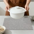 thumbnail image 4 of Placemats Set of 6 Leather Placemats with Pattern for Kitchen Dining Table Decor Heat Resistant Table Place Mats Beige Gray 17.7x11.8inch, 4 of 6