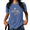 2-Blue, variant on UNISHE Women Hooded Skeleton Graphic Tee Short Sleeve Acid Wash Oversized T Shirt