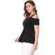 thumbnail image 4 of Camiseta Peplum uxcell Escote De Corazón CintuAlHombro Frío Negro XXL, 4 of 6
