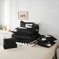 thumbnail image 6 of Manfei Baseball Sport Bedding Comforter Set 7pcs for Kids Teens, Black White King Bedding Sets, Monogrammed Letter E Bed Sheets, Microfiber Bedroom Decor, 6 of 8
