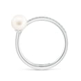 thumbnail image 6 of Angara Freshwater Cultured Pearl Spiral Wrap Ring in 14K White Gold for Women | June Birthstone Jewelry for Her, 6 of 8