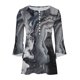 thumbnail image 4 of ICHUANYI Clearance Fashion Women's Summer V-Neck 3/4 Sleeve Print Casual T-shirt Blouse(Black, S) ICHUANYI WER2023081004414, 4 of 5