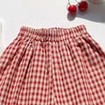 thumbnail image 5 of Bovxnpu Boys Girls Cotton Casual Pants Plaid Wide Leg Girls Summer Fashion Daily Casual Comfortable Wear Pants, 5 of 5