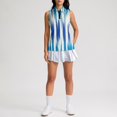 thumbnail image 5 of Womens Golf Shirts Printed Sleeveless Golf Vest Collared Zip Up, Athletic Quick Dry Tank Top for Summer Sports Blue L, 5 of 6