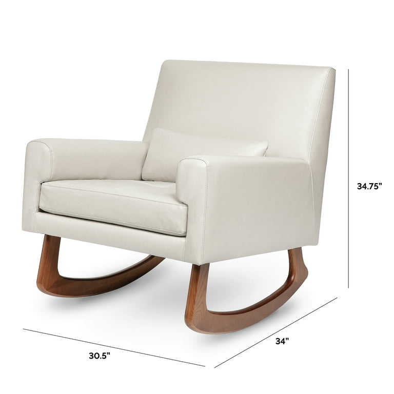 Nursery Works Sleepytime Rocker in Taupe Leather with Walnut Legs Walmart