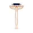 thumbnail image 5 of ANGARA Natural Princess Diana Inspired 2 ct Blue Sapphire Ring with Diamond in 14K Rose Gold for Women (Size-9x7mm) | September Birthstone, Anniversary, Jewelry Gift for Women | Natural Sapphire Ring, 5 of 11