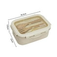thumbnail image 6 of huanledash 850ML Lunch Box Large Capacity Portable Two Compartments Bento Container with Tableware Office Supply, 6 of 7