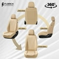 thumbnail image 3 of Florich Front Car Seat Covers, Premium Faux Leather Seat Protectors, Breathable Material Cushions Universal Fit for Most Cars, Beige, 3 of 7