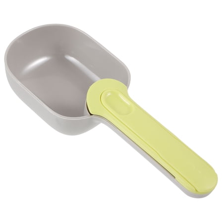 Soimiss Cat Treat Spoon Feeding Pet Food Scoop Plastic Yellow Gray 1Pack