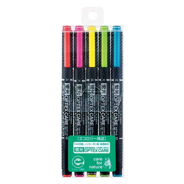 Resaltadores Zebra WKCR1-5C de 5 colores Optex Care