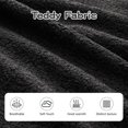 thumbnail image 4 of 106" Teddy Fabric, No Assembly, 32D Boneless Sofa, Contrast Color Design, Fluffy Comfy Couch with L-Shaped Chaise for Living Room (Black), 4 of 11