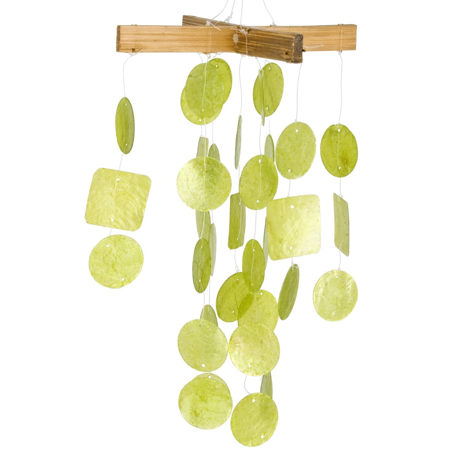 Woodstock Windchimes Mini Capiz Chime Lime Green, Wind Chimes For Outside, Wind Chimes For Garden, Patio, and Outdoor Décor, 12"L