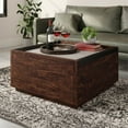 Sauder Manhattan Gate Engineered Wood Coffee Table in Rich Walnut/Slate Gray