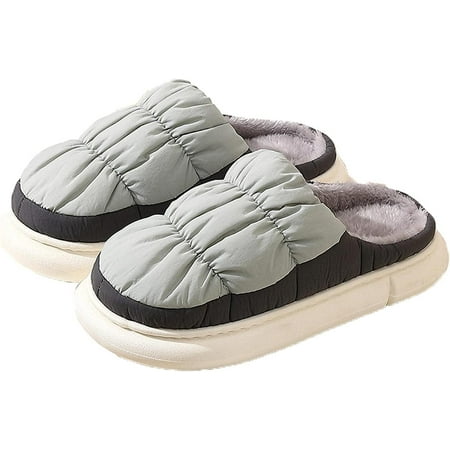 

bangyoudaoo Memory Home Slippers Non-slip Indoor Slippers Unisex Plush Shoes Slippers Felt Slippers Comfortable Soft Plush Guest Slippers