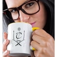 thumbnail image 2 of 3drose, Fishing Rods, Fish, Sun, Cattail Plant. Awesome Letter C, 11oz Two-tone Yellow Mug, 2 of 6