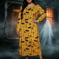 thumbnail image 4 of SELONE Long Nightgowns for Women Long Sleeve Plus Size Halloween Pajamas Dress Pumpkin House Dress Party Nightwear, 4 of 8