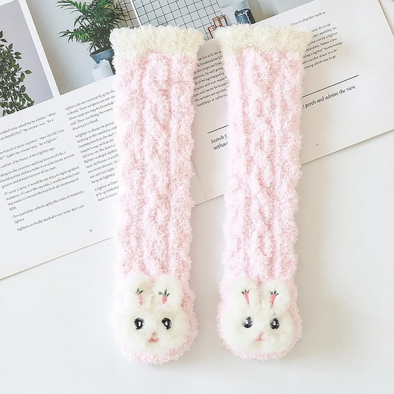 3D Baby Winter Fluffy Socks Baby Long Fuzzy Slipper Socks Soft Toddler Crawling Socks One Size