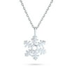 Holiday Party Frozen Winter Snowflake Pendant Necklace For Women For Teen 925 Sterling Silver With Chain