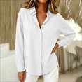thumbnail image 5 of Women's Long Sleeve Button Down Shirts Collared Basic Dress Shirt Loose Fit Casual Tops with Chest Pocket, 5 of 7