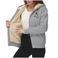 thumbnail image 2 of GaThRRgYP Plush Oversized Women's Jacket Lounge,Women's Fashionable Printed Fleece Hooded Sweatshirt Jacket Gray XXXL, 2 of 8