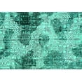thumbnail image 1 of Ahgly Company Machine Washable Indoor Rectangle Abstract Turquoise Blue Modern Area Rugs, 5' x 7', 1 of 4