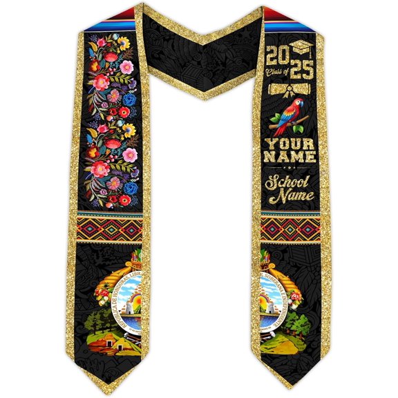 Honduran Graduation Sash, Custom Honduran American Flag Graduation Sash 2025, Honduras Graduation Stole