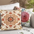 thumbnail image 3 of Ethnic Pattern Red Boho Pillow Cover 18x18 Inch Southwest Farmhouse Pillow Cover Home Decor Cotton Linen Throw Pillow Case Cushion Cover for Sofa Couch, 3 of 6