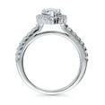 thumbnail image 4 of BERRICLE Sterling Silver Halo Wedding Engagement Rings Pear Cut Cubic Zirconia CZ Cocktail Ring for Women, Rhodium Plated Size 8.5, 4 of 8
