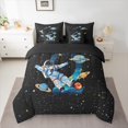 thumbnail image 2 of jejeloiu Boys Personalized Gifts 7pcs Bedding Comforter Set,Watercolor Letter Q Queen Bedding Sets,Outer Space Theme Queen Sheet Sets For Boy,Lightweight Room Decoration Reversible, 2 of 8