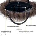 thumbnail image 5 of FINILUO-Bolso de mano de piel de lana mongol de cordero Real de lujo para mujer con asas de cuero genuino, 5 of 5