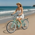thumbnail image 2 of MOPHOTO 24''/26'' 7 Speed Beach Bicycles for Women Support 350bls, Women's Cruiser Bikes,Pink,with Adjustable Seat, 2 of 10