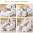 thumbnail image 5 of 67" Corduroy Boneless Chaise Sofa for Living Room, 9.9'' Wide Armrest Lounge Chair, Indoor Oversized Sleeper Sofa, Deep Seat, 3 Soft Pillows Sofa Bed, No Assembly Required, White, 5 of 9