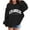 Black, variant on Kiijoy Toddler Girl's Loose Fit Hoodie Los Angeles Print Hooded Sweatshirt, Sizes 2-3