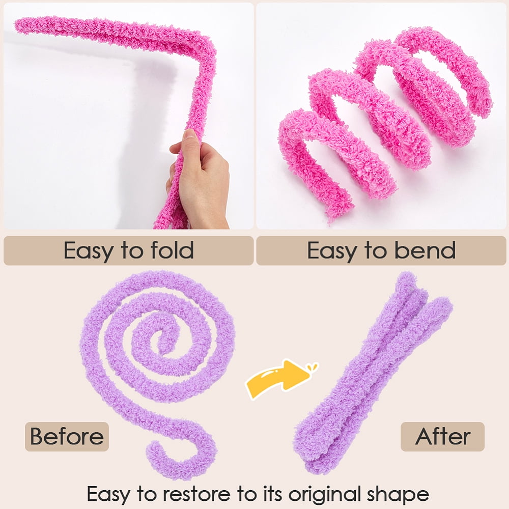 1set 10Pcs 5 Colors Coral Fleece Sticks Chenille Stems Pipe Cleaner for Making Mixed Color 1000x15mm 2pcs/color for DIY