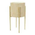 thumbnail image 4 of Main + Mesa Modern Boho Embossed Metal Planters with Stands, Cream and Gold, Set of 2 Sizes, 4 of 10